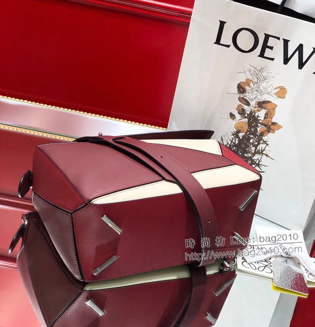 LOEWE經典爆款包包 羅意威中號Puzzle幾何拼接手提斜挎包 10171  tcl1139